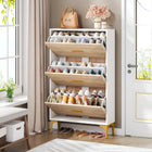Shoe Rack, Shoe Cabinet, Hidden Shoe Storage, Slim Hidden Shoe Rack Organizer with 3 Flip Drawers, Tribesigns